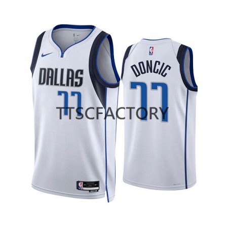 Maillot Basket Dallas Mavericks Luka Doncic 77 Nike 2022-23 Association Edition Blanc Swingman - Homme